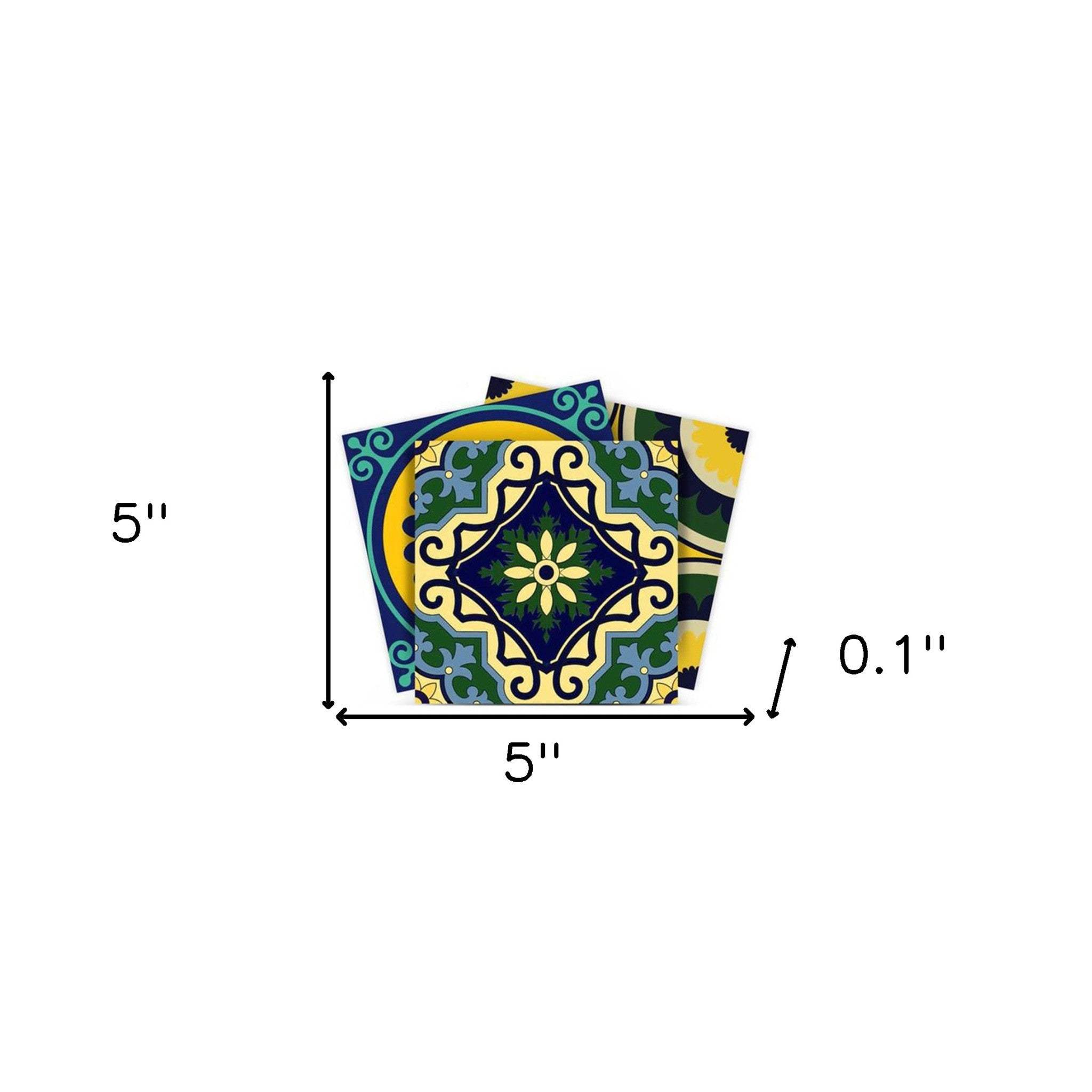 5" X 5" Euro Mosaic Peel and Stick Removable Tiles - Homeroots - Flyclothing LLC