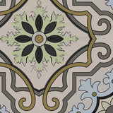 5" X 5" Taupe and Blue Scroll Peel and Stick Tiles - Homeroots