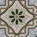 6" X 6" Taupe and Blue Scroll Peel and Stick Tiles - Homeroots