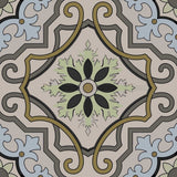 6" X 6" Taupe and Blue Scroll Peel and Stick Tiles - Homeroots - Flyclothing LLC