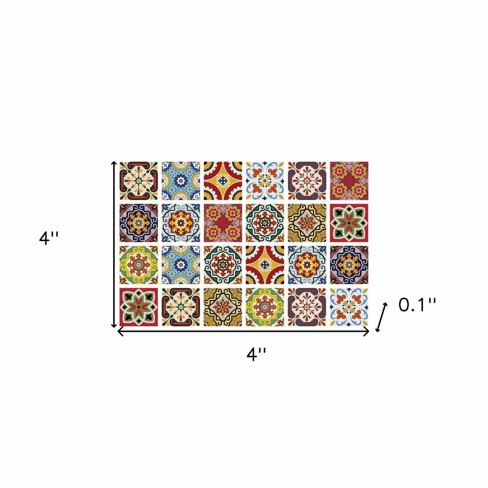4" X 4" Mediterra Mosaic Peel and Stick Tiles - Homeroots - Flyclothing LLC