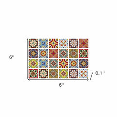6" X 6" Mediterra Mosaic Peel and Stick Tiles - Homeroots