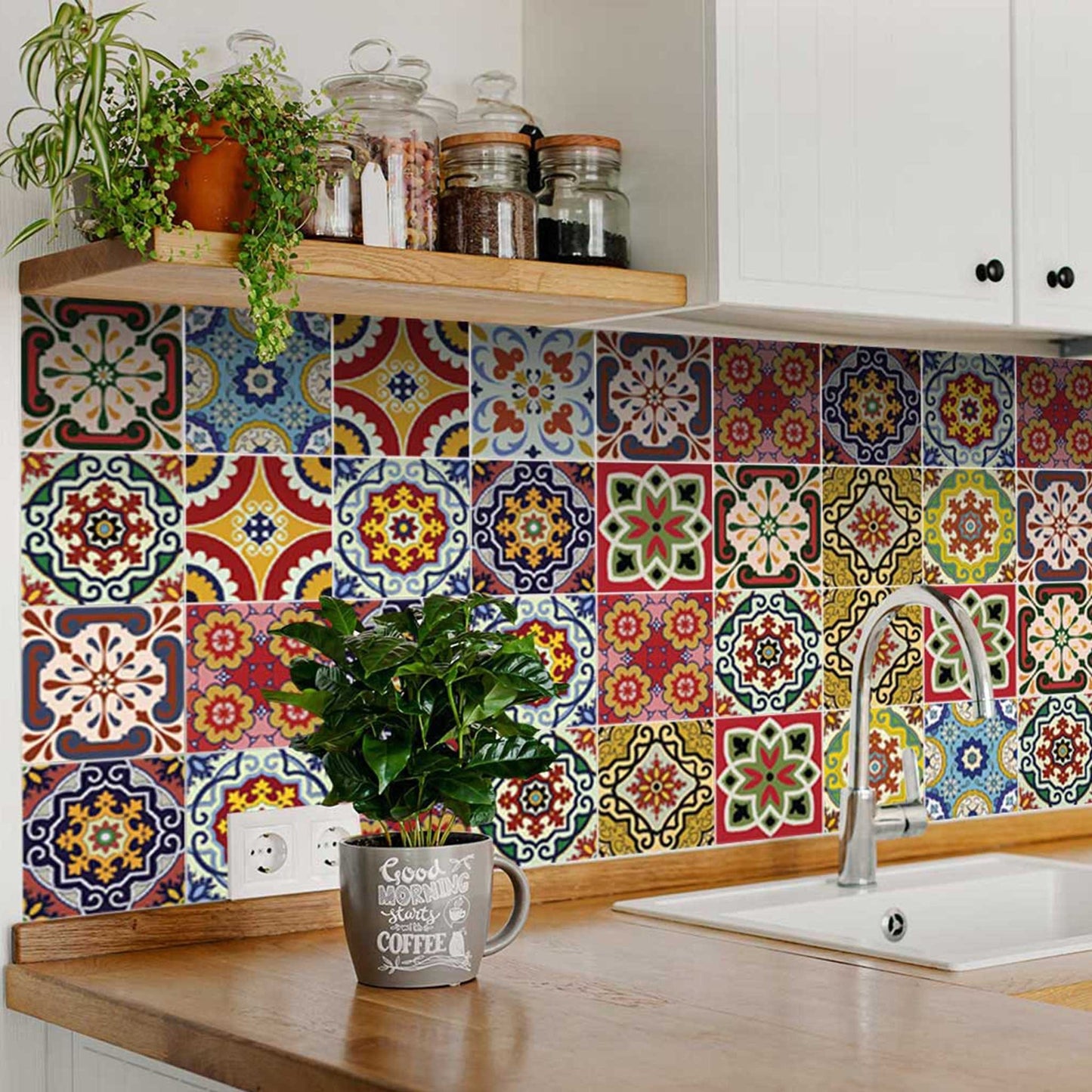 7" X 7" Mediterra Mosaic Peel and Stick Tiles - Homeroots - Flyclothing LLC