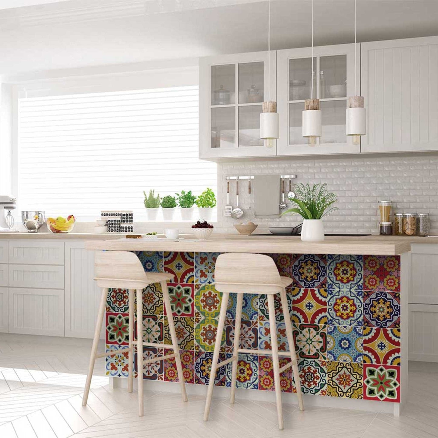 8" X 8" Mediterra Mosaic Peel and Stick Tiles - Homeroots - Flyclothing LLC
