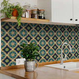 4" X 4" Agean Blue and Green Peel and Stick Tiles - Homeroots - Flyclothing LLC