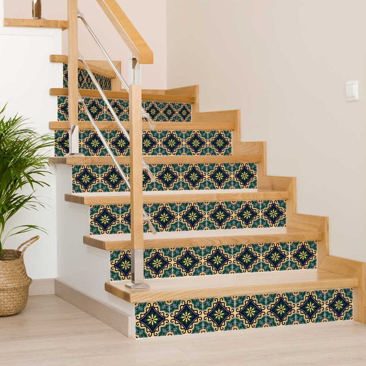 4" X 4" Agean Blue and Green Peel and Stick Tiles - Homeroots - Flyclothing LLC