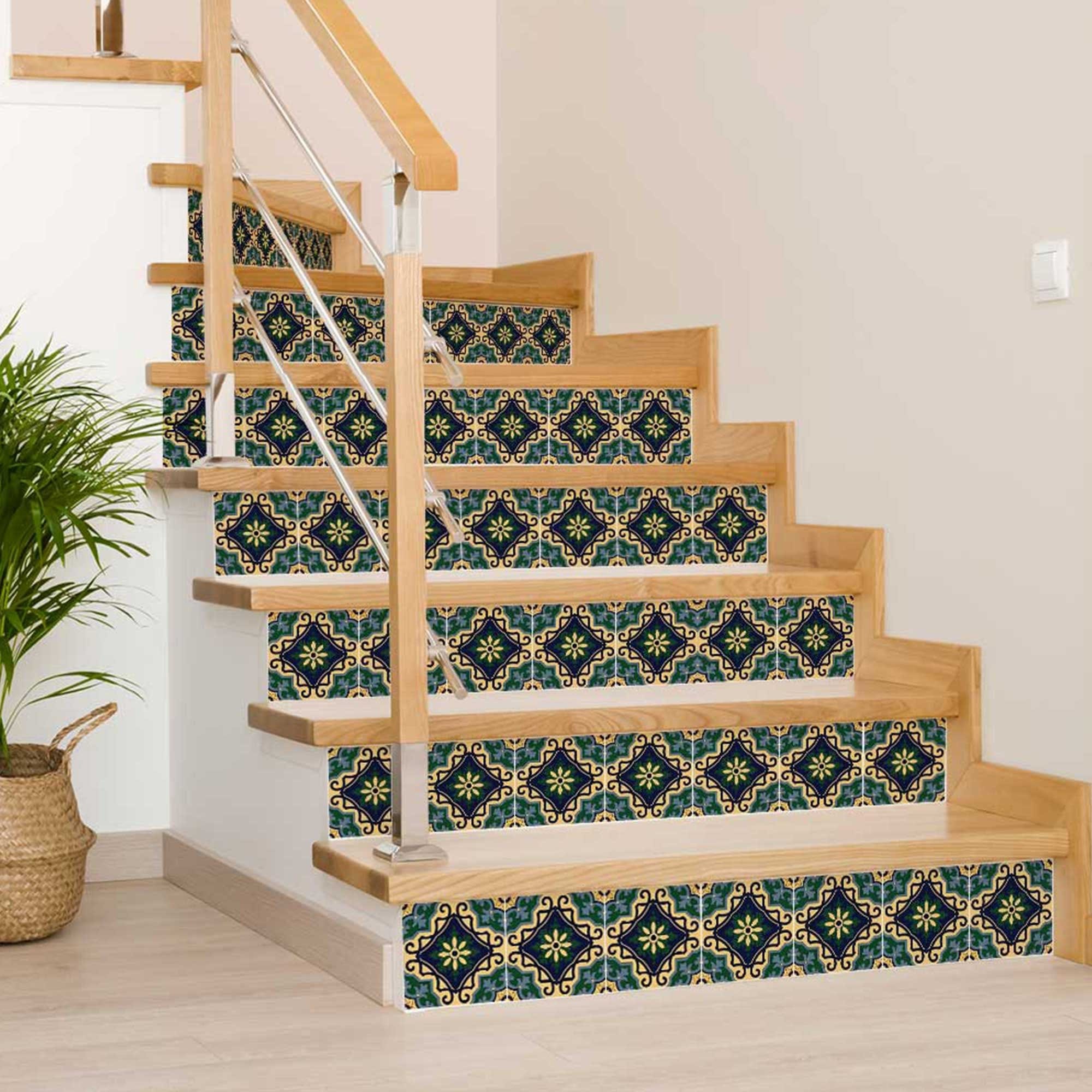 4" X 4" Agean Blue and Green Peel and Stick Tiles - Homeroots - Flyclothing LLC