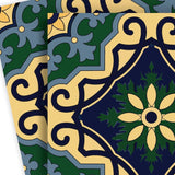 5" X 5" Agean Blue and Green Peel and Stick Tiles - Homeroots