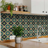 6" X 6" Agean Blue and Green Peel and Stick Tiles - Homeroots