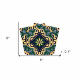 6" X 6" Agean Blue and Green Peel and Stick Tiles - Homeroots - Flyclothing LLC