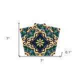 7" X 7" Agean Blue and Green Peel and Stick Tiles - Homeroots - Flyclothing LLC