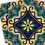 7" X 7" Agean Blue and Green Peel and Stick Tiles - Homeroots - Flyclothing LLC