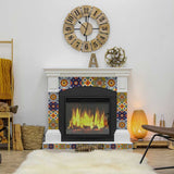 4" X 4" Blue And Yellow Mosaic Peel And Stick Removable Tiles - Homeroots - Flyclothing LLC