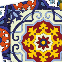 6" X 6" Blue And Yellow Mosaic Peel And Stick Removable Tiles - Homeroots