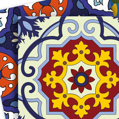 7" X 7" Blue And Yellow Mosaic Peel And Stick Removable Tiles - Homeroots
