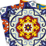 8" X 8" Blue And Yellow Mosaic Peel And Stick Removable Tiles - Homeroots