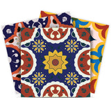 7" X 7" Blue Red Yellow Mosaic Peel And Stick Tiles - Homeroots