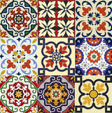 8" X 8" Blue Red Yellow Mosaic Peel And Stick Tiles - Homeroots - Flyclothing LLC
