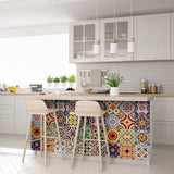 8" X 8" Blue Red Yellow Mosaic Peel And Stick Tiles - Homeroots - Flyclothing LLC