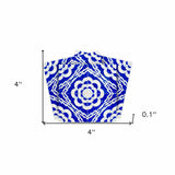 4" X 4" Blue And White Gerbera Peel And Stick Removable Tiles - Homeroots - Flyclothing LLC