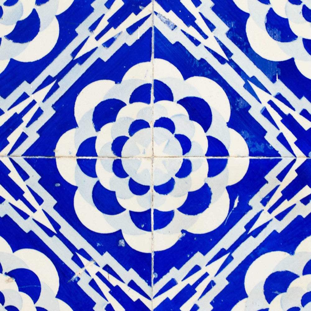 4" X 4" Blue And White Gerbera Peel And Stick Removable Tiles - Homeroots - Flyclothing LLC