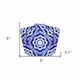 6" X 6" Blue And White Gerbera Peel And Stick Removable Tiles - Homeroots - Flyclothing LLC