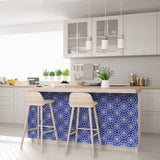 7" X 7" Blue And White Gerbera Peel And Stick Removable Tiles - Homeroots - Flyclothing LLC