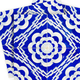 8" X 8" Blue And White Gerbera Peel And Stick Removable Tiles - Homeroots