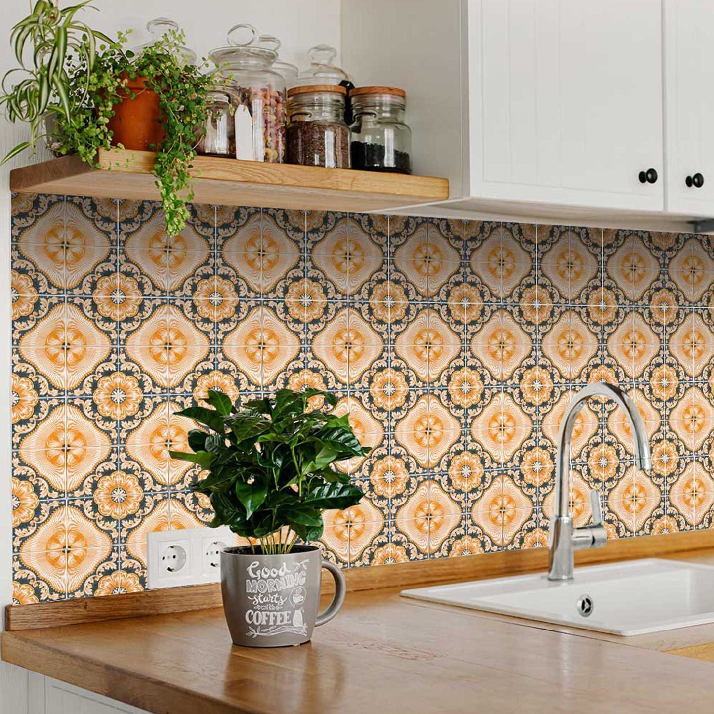 4" X 4" Golden Deco Peel And Stick Removable Tiles - Homeroots - Flyclothing LLC