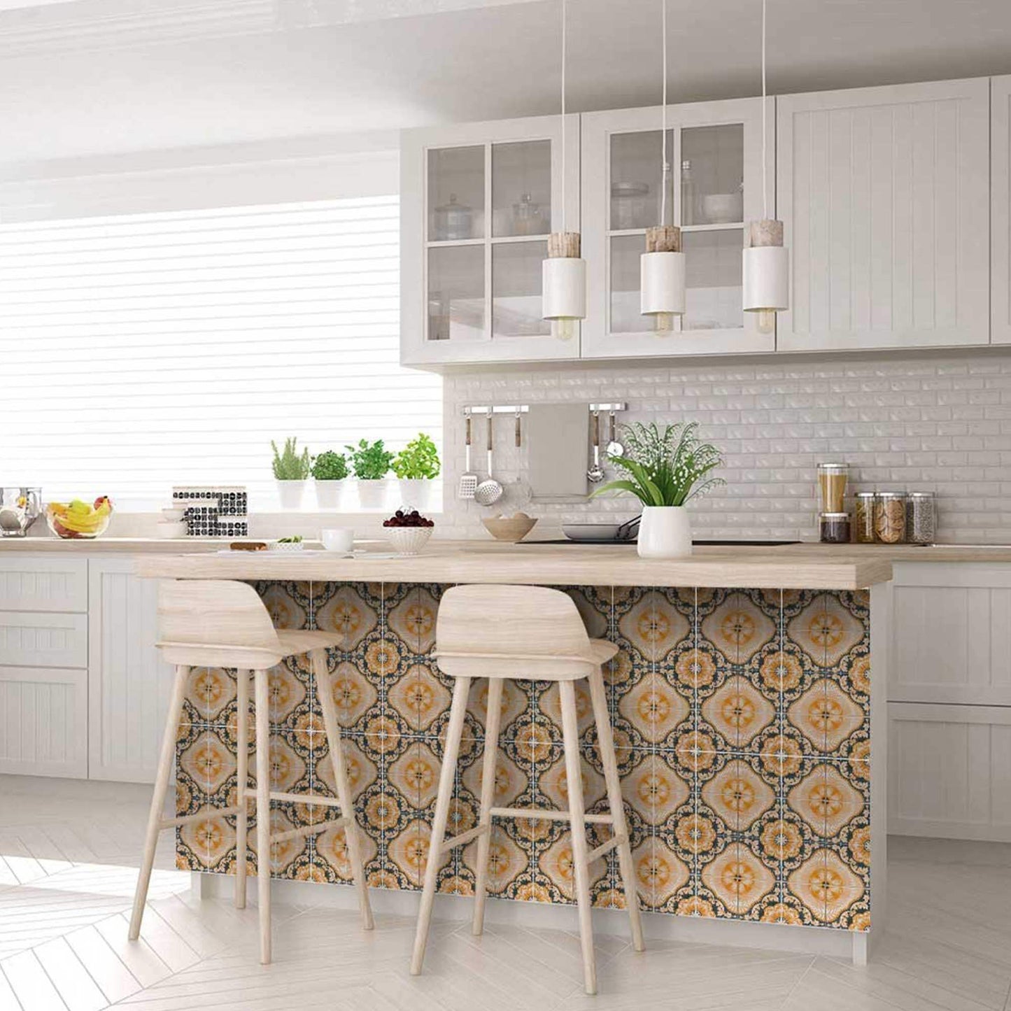 4" X 4" Golden Deco Peel And Stick Removable Tiles - Homeroots - Flyclothing LLC