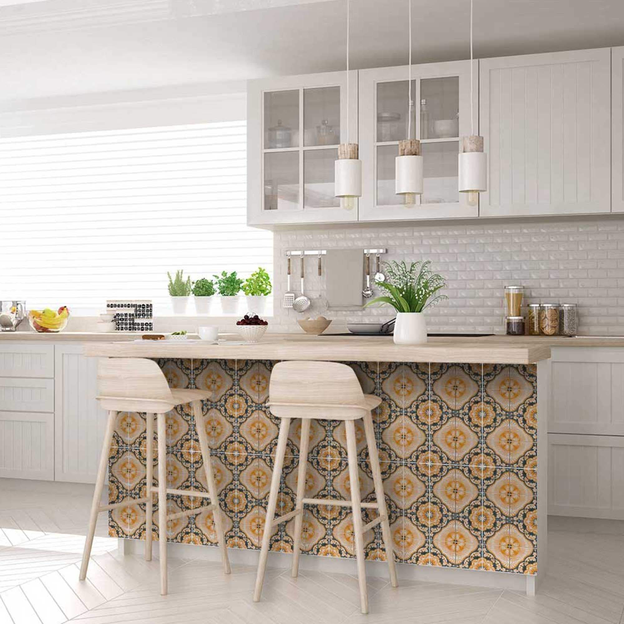 4" X 4" Golden Deco Peel And Stick Removable Tiles - Homeroots - Flyclothing LLC