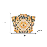 4" X 4" Golden Deco Peel And Stick Removable Tiles - Homeroots - Flyclothing LLC