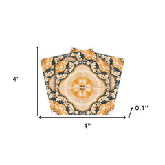 4" X 4" Golden Deco Peel And Stick Removable Tiles