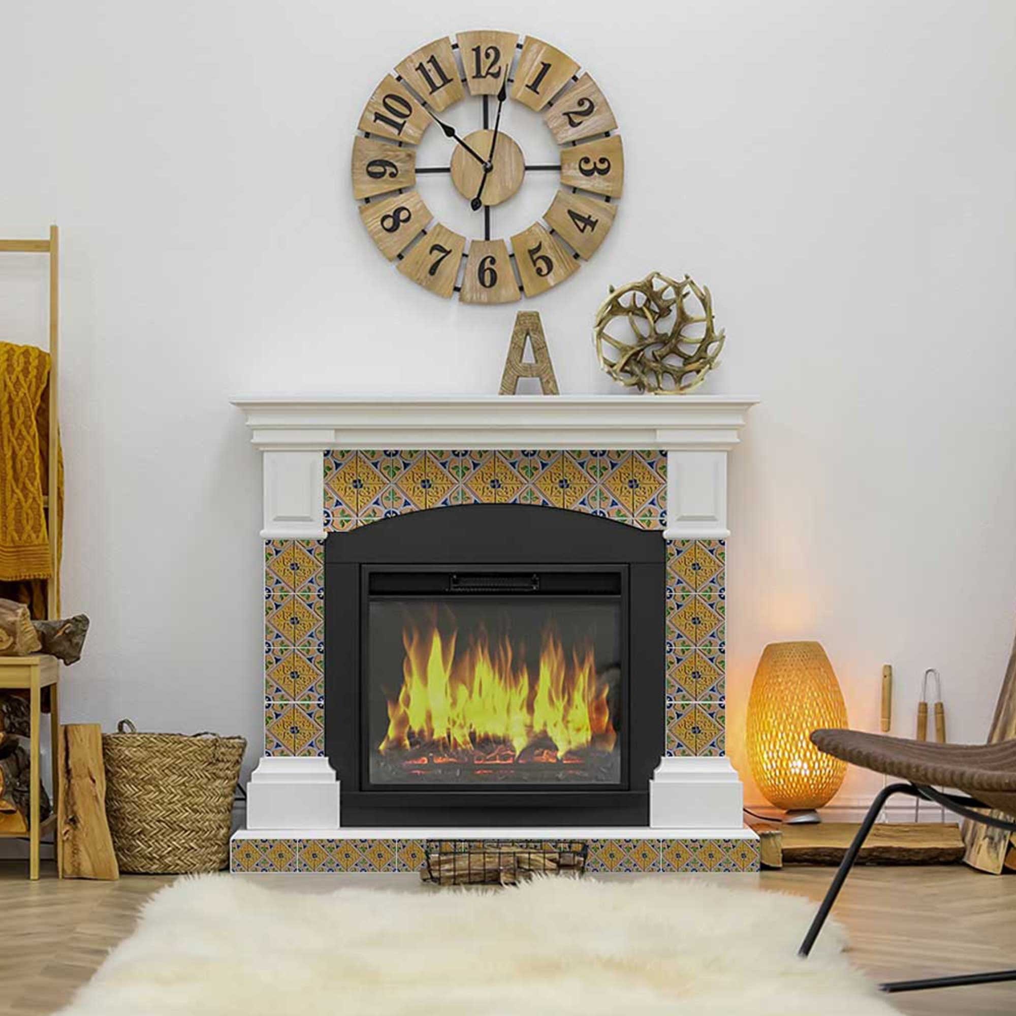 8" X 8" Yellow Blue Provence Peel and Stick Removable Tiles - Homeroots - Flyclothing LLC