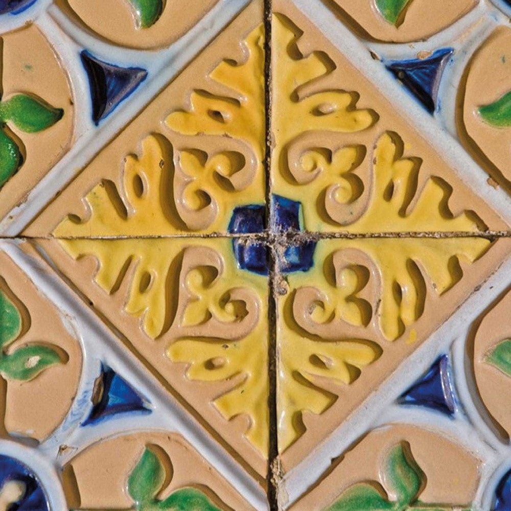 8" X 8" Yellow Blue Provence Peel and Stick Removable Tiles - Homeroots - Flyclothing LLC