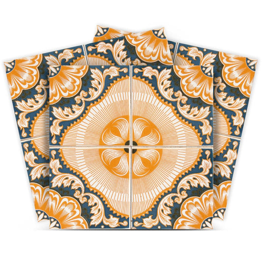 7" X 7" Golden Deco Peel And Stick Removable Tiles - Homeroots
