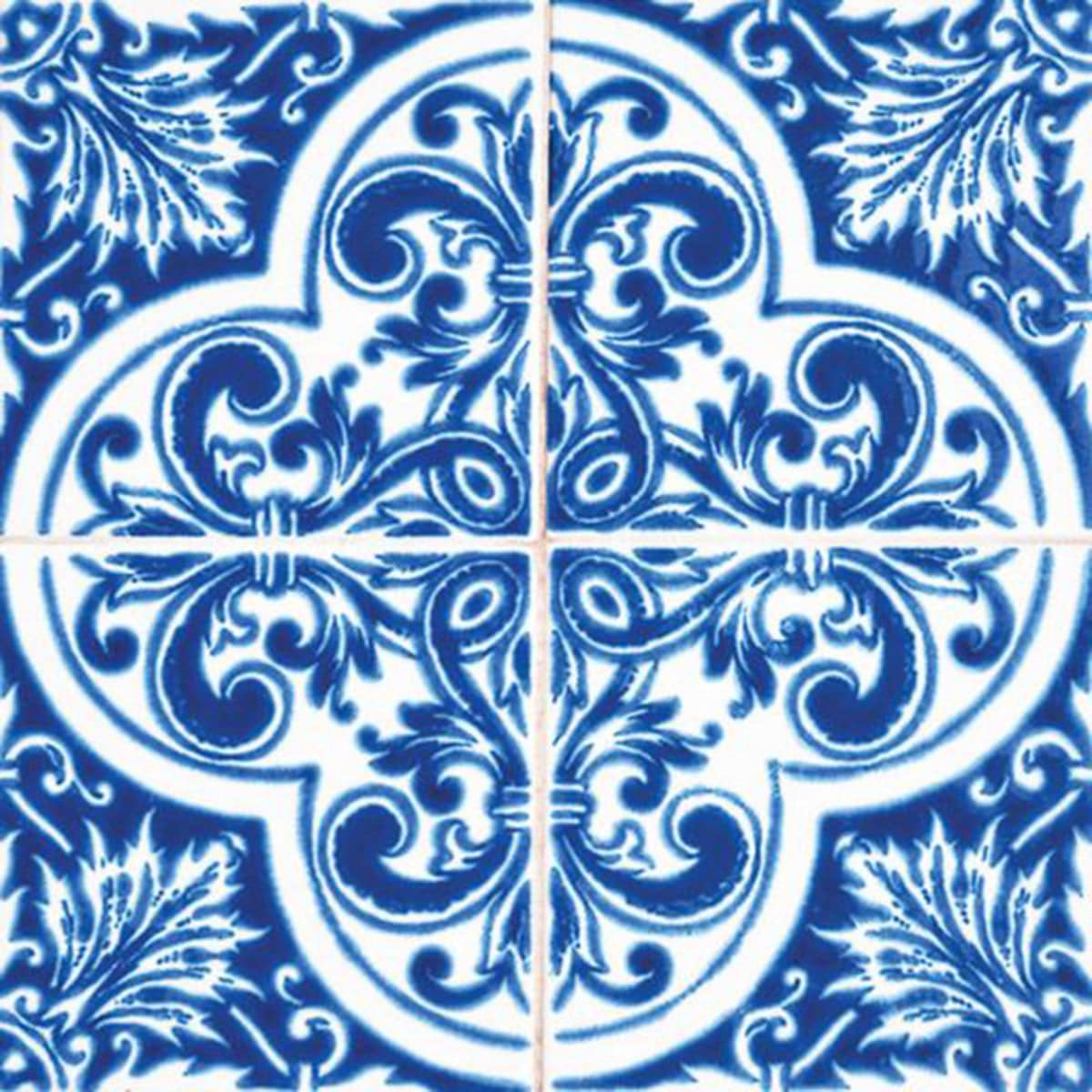 5" X 5" Blues and Crema Peel And Stick Removable Tiles - Homeroots - Flyclothing LLC