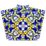 5" X 5" Blue and Yellow Links Peel And Stick Tiles - Homeroots