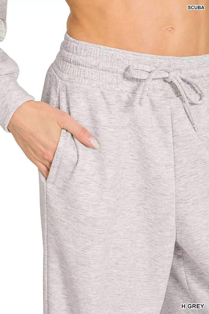 Zenana Scuba Crewneck Pullover and Pants Set - Trendsi - Flyclothing LLC