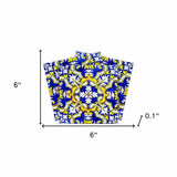 6" X 6" Blue and Yellow Links Peel And Stick Tiles - Homeroots - Flyclothing LLC