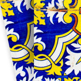 7" X 7" Blue and Yellow Links Peel And Stick Tiles - Homeroots