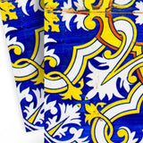 7" X 7" Blue and Yellow Links Peel And Stick Tiles - Homeroots