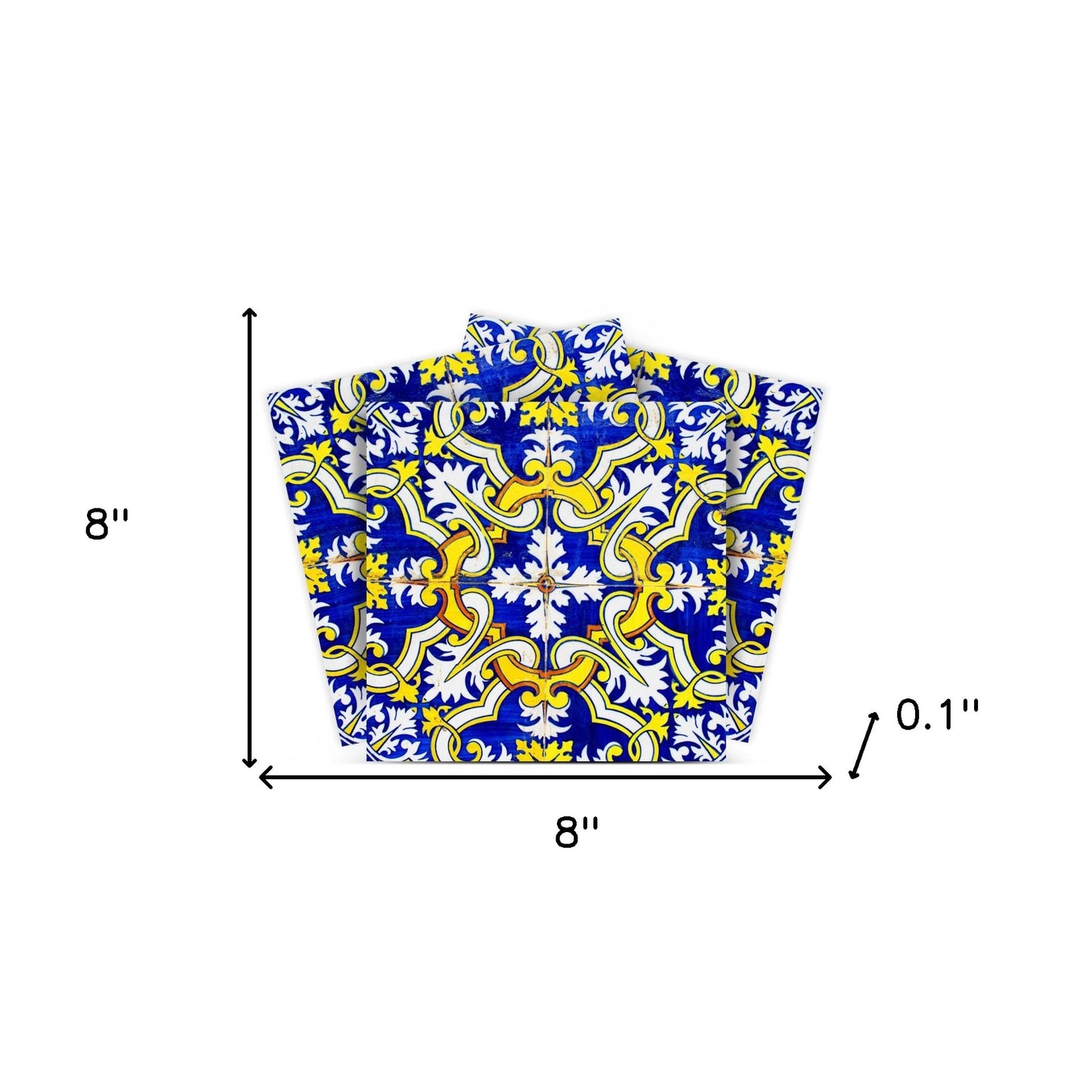 8" X 8" Blue and Yellow Links Peel And Stick Tiles - Homeroots - Flyclothing LLC