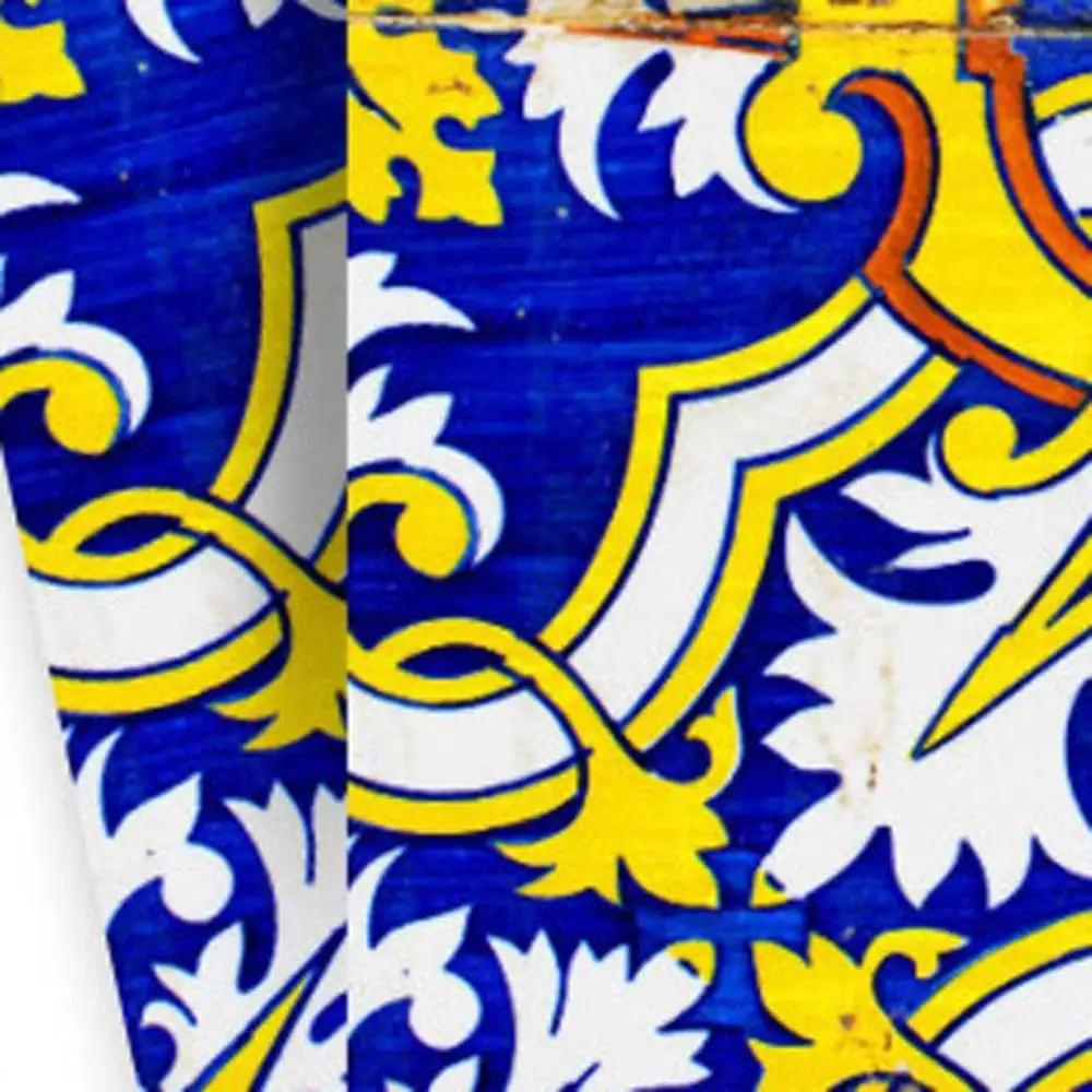 8" X 8" Blue and Yellow Links Peel And Stick Tiles - Homeroots - Flyclothing LLC