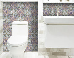 6" X 6" Muted Pastel Scroll Peel And Stick Tiles - Homeroots