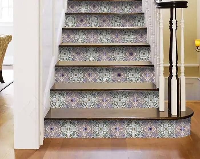 7" X 7" Muted Pastel Scroll Peel And Stick Tiles - Homeroots