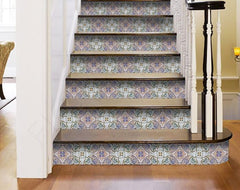 7" X 7" Muted Pastel Scroll Peel And Stick Tiles - Homeroots