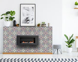 7" X 7" Muted Pastel Scroll Peel And Stick Tiles - Homeroots - Flyclothing LLC