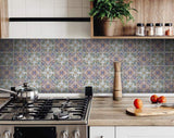 7" X 7" Muted Pastel Scroll Peel And Stick Tiles - Homeroots - Flyclothing LLC