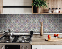 7" X 7" Muted Pastel Scroll Peel And Stick Tiles - Homeroots